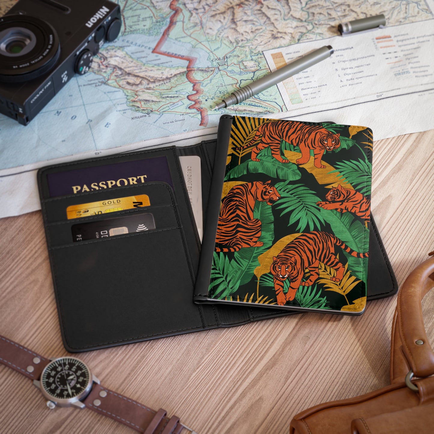 Tiger Prowl Passport Cover - Wandering Sunshine