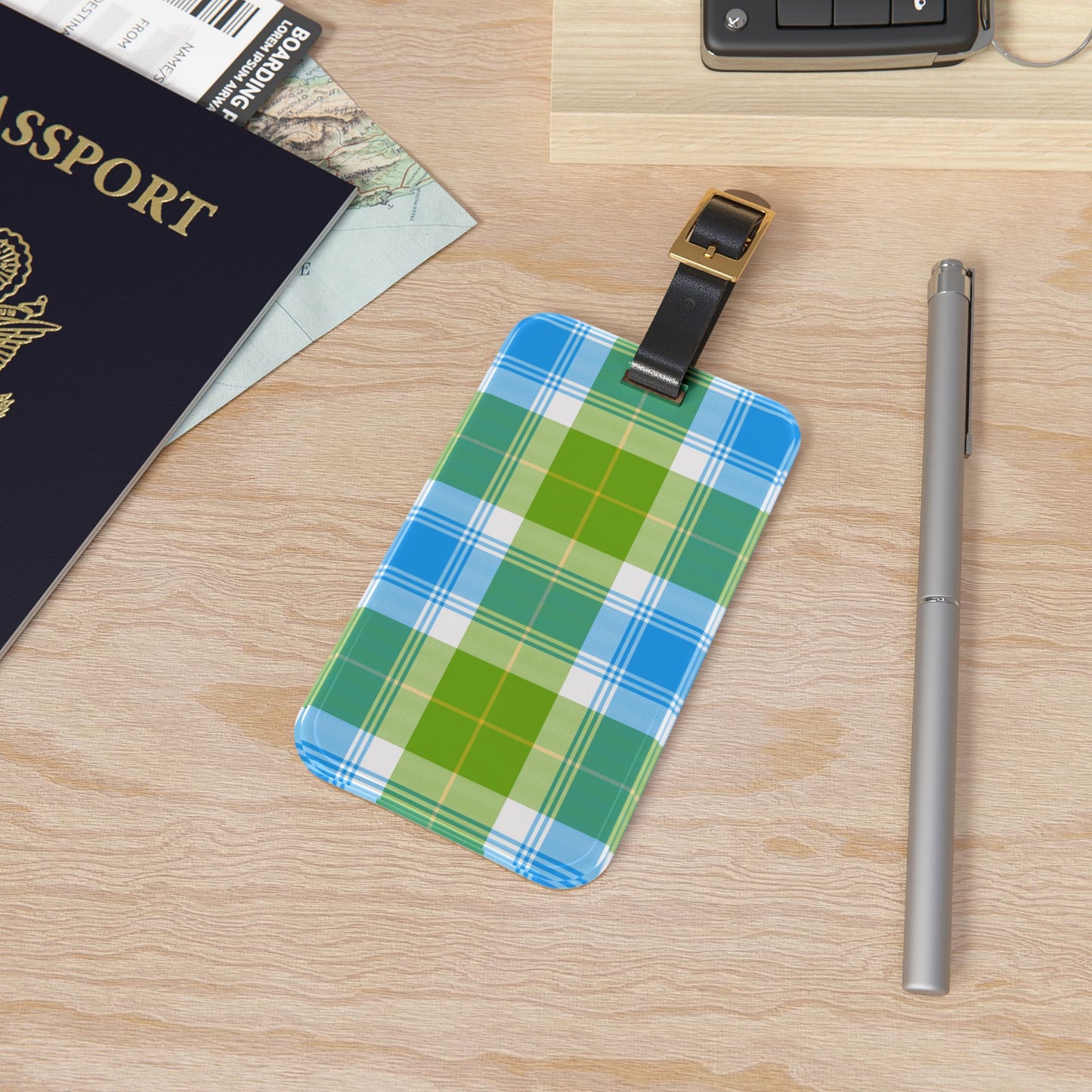 Plaid Luggage Tag