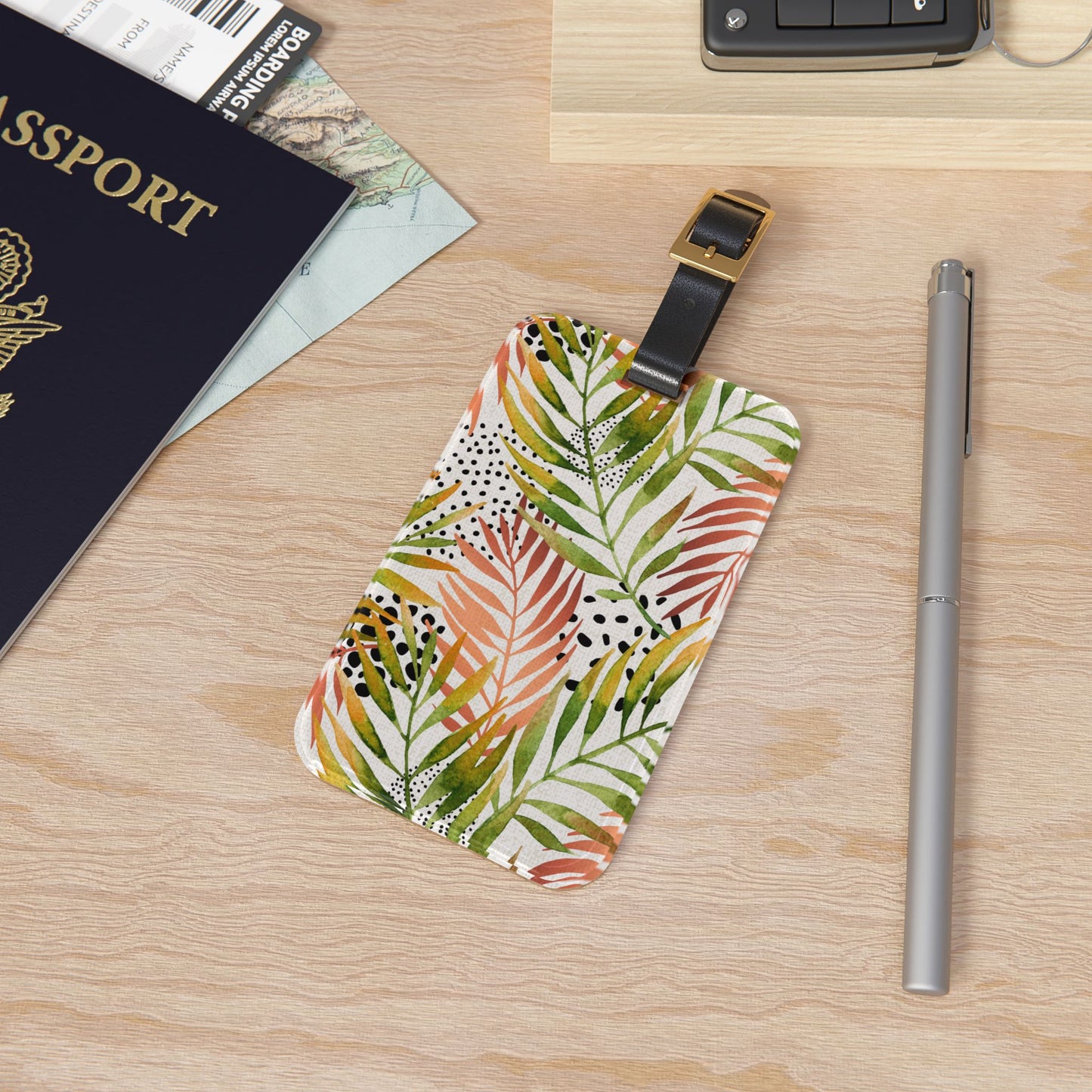 Tropical Leaves Luggage Tag - Wandering Sunshine