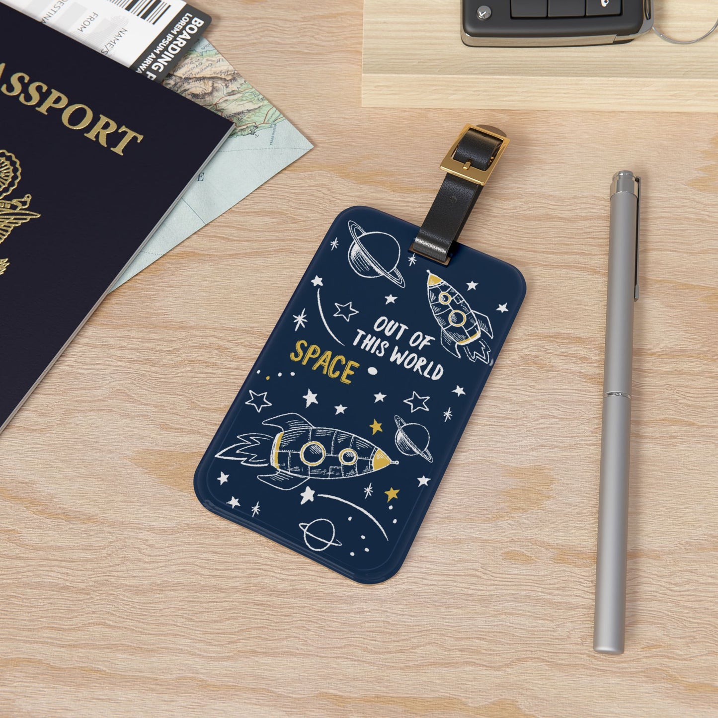 Rocketship Luggage Tag - Wandering Sunshine
