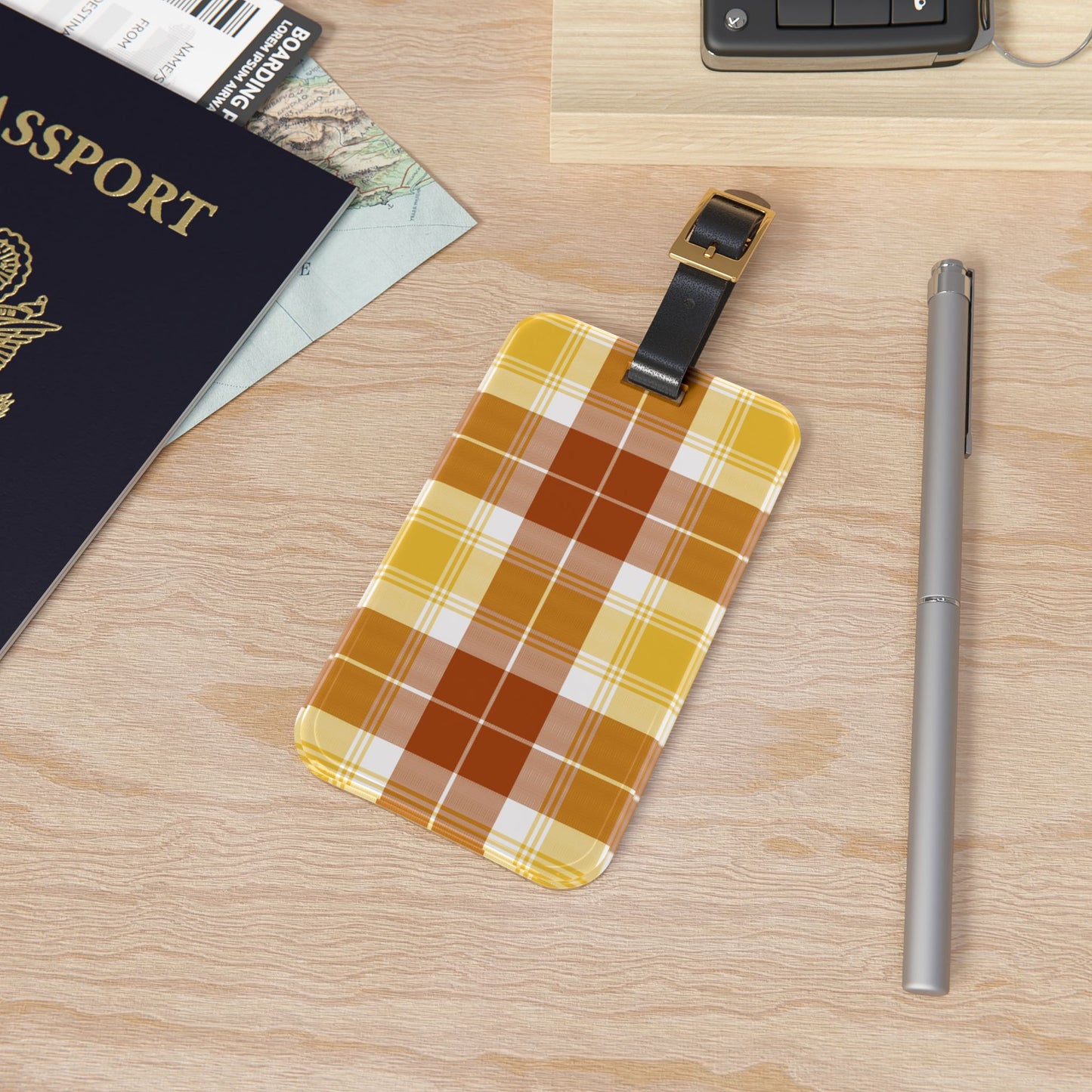 Plaid Luggage Tag