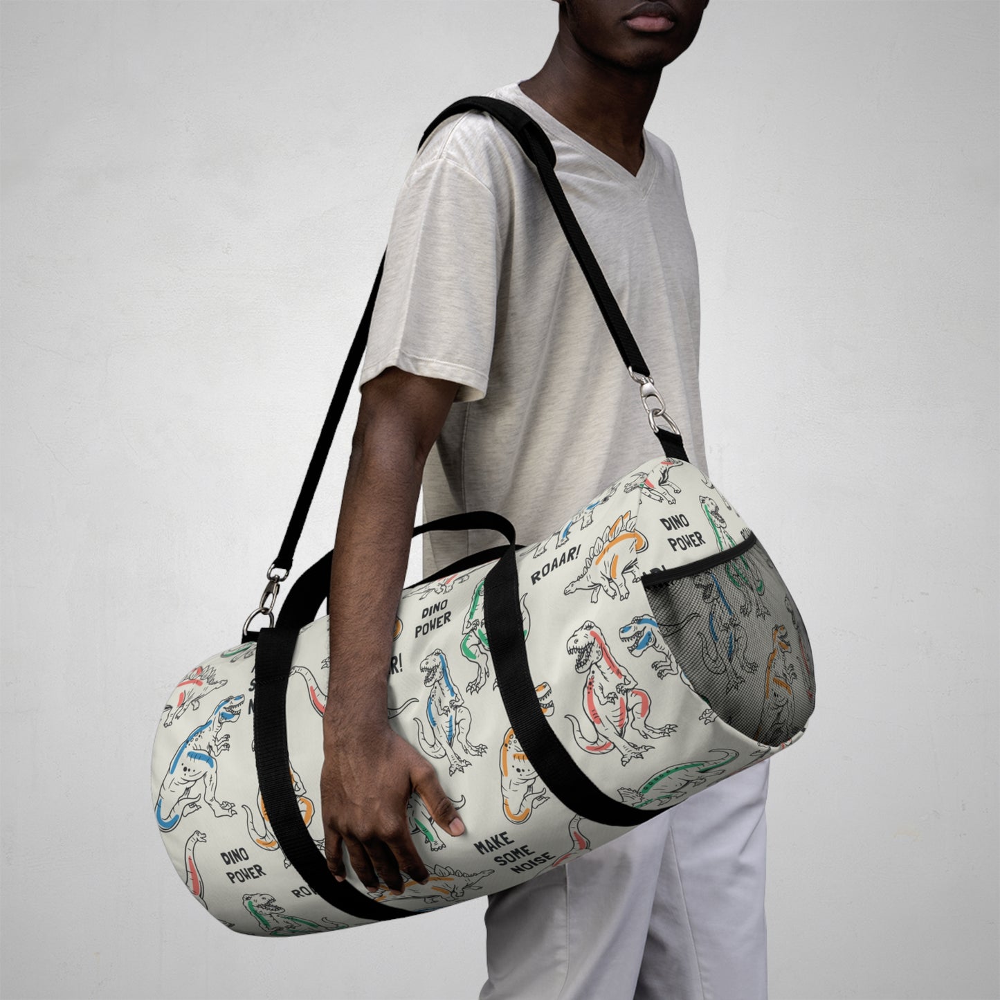 Man carrying duffle bag