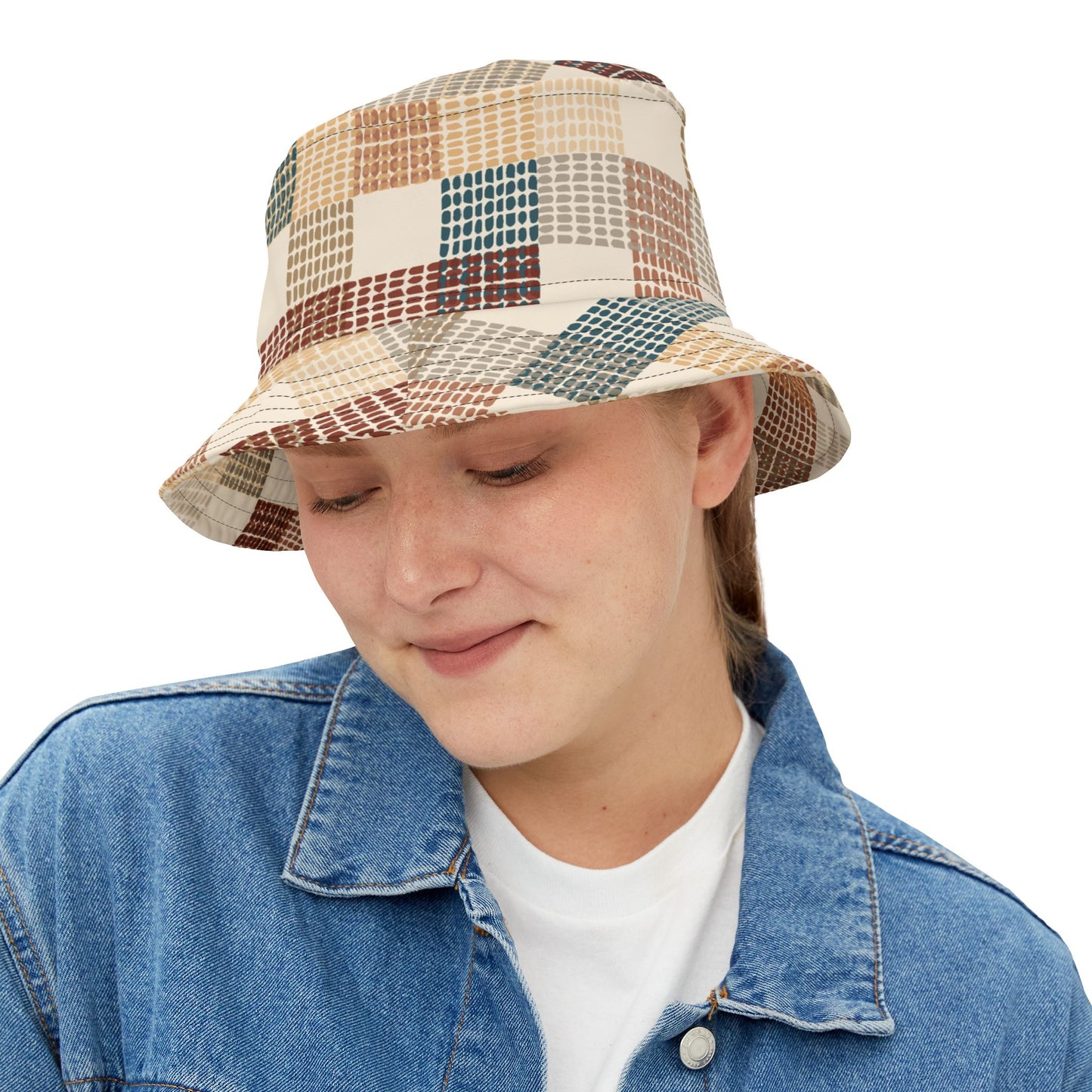 Plaid Interlock Bucket Hat – Stylish Sun Protection for Outdoor Adventures