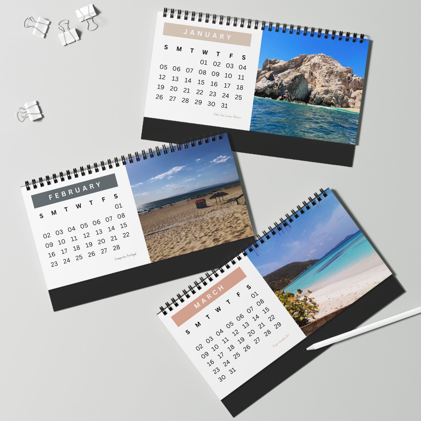 Hidden Gem Beaches Desktop Calendar