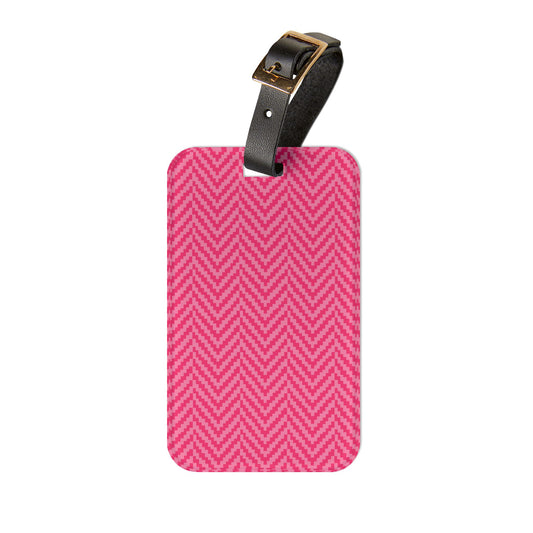 Hot Pink Chevron Luggage Tag