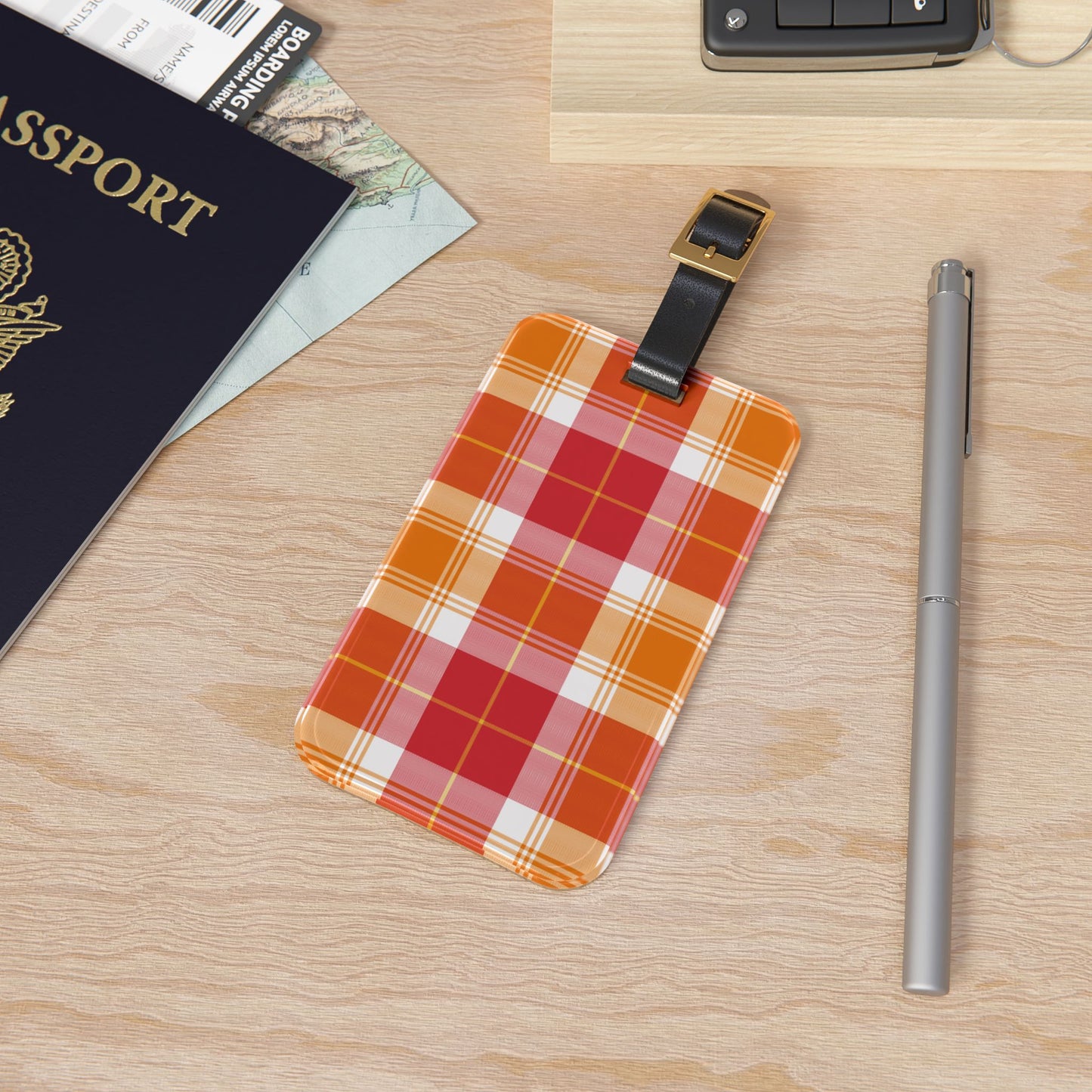 Plaid Luggage Tag