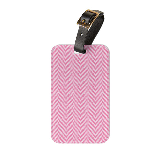 Pink Chevron Luggage Tag