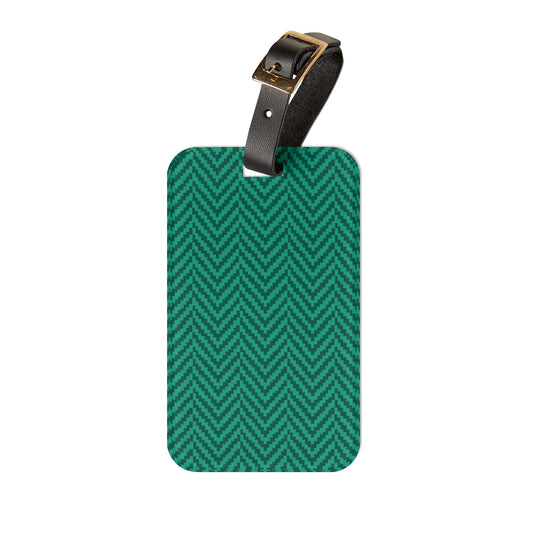 Green Chevron Luggage Tag