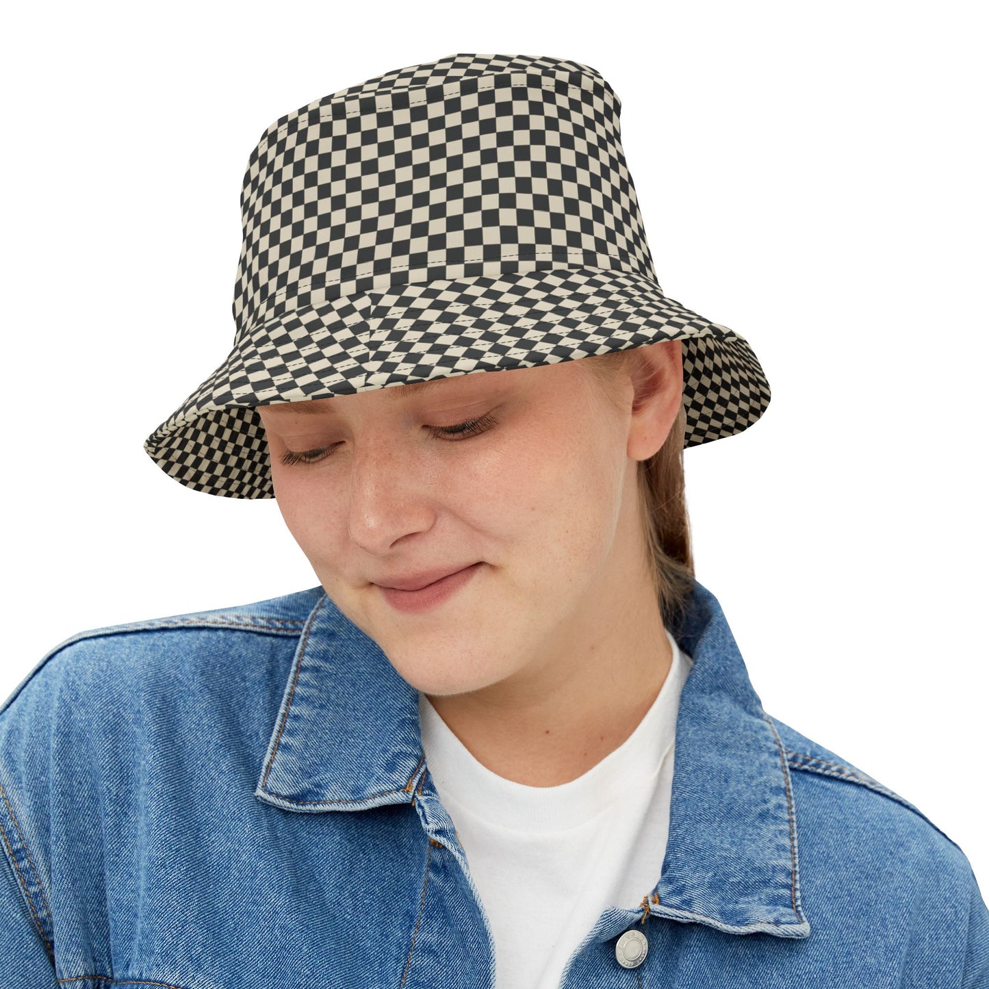 Micro Check Bucket Hat – Stylish Sun Protection for Outdoor Adventures