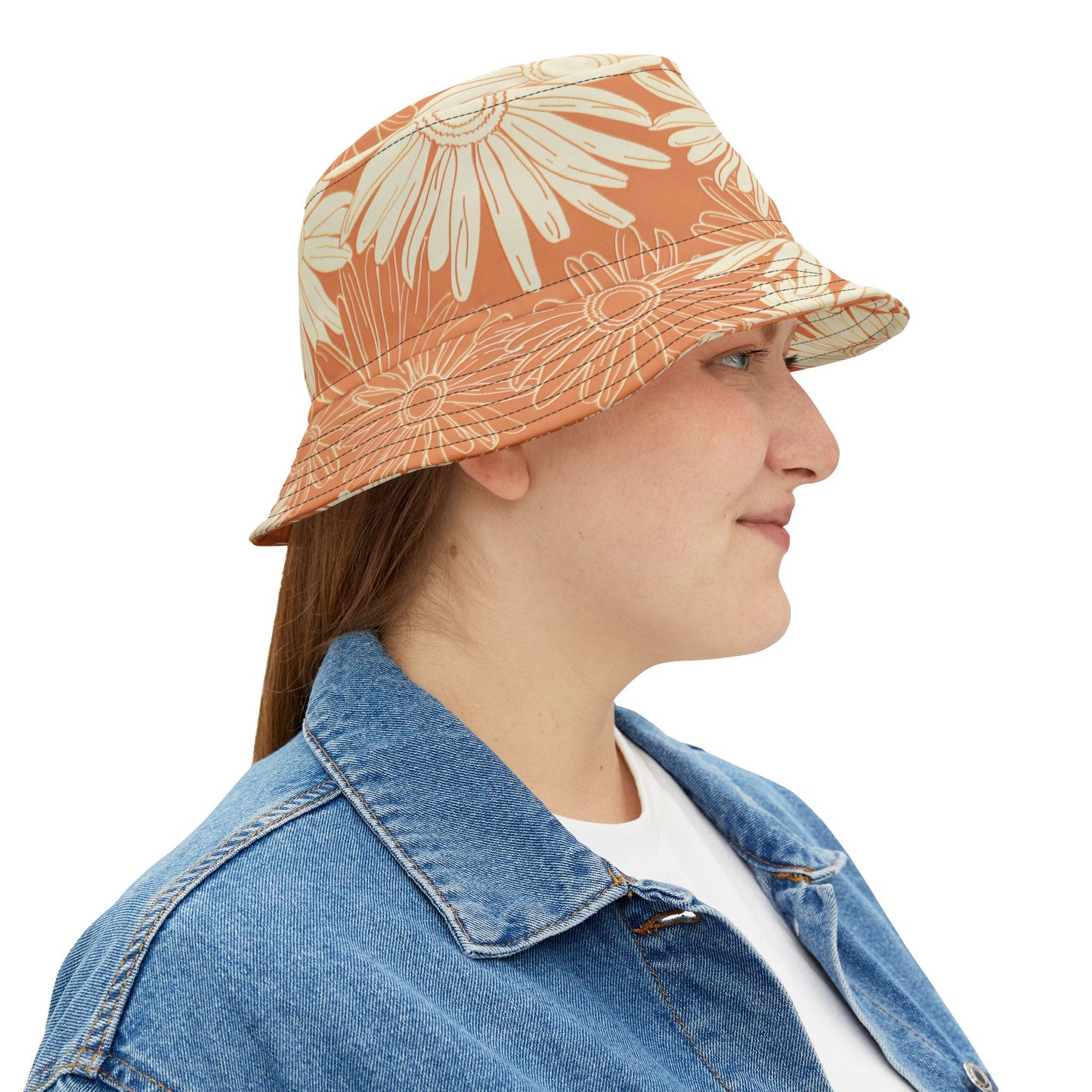 Vintage Gerber Daisy Bucket Hat – Stylish Sun Protection for Outdoor Adventures