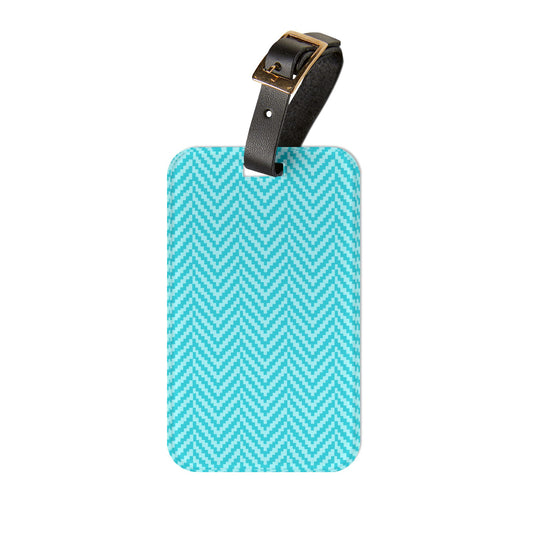 Aqua Chevron Luggage Tag