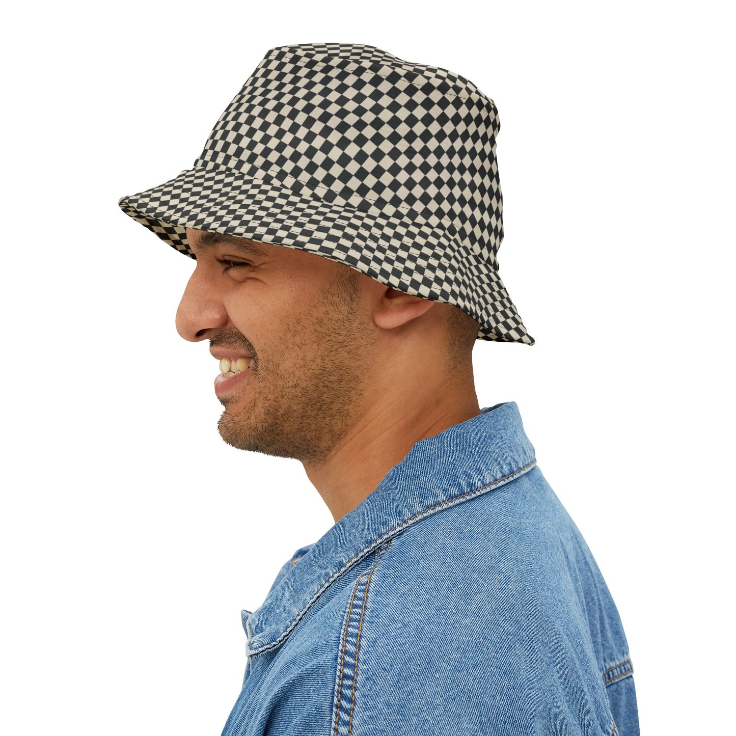 Micro Check Bucket Hat – Stylish Sun Protection for Outdoor Adventures