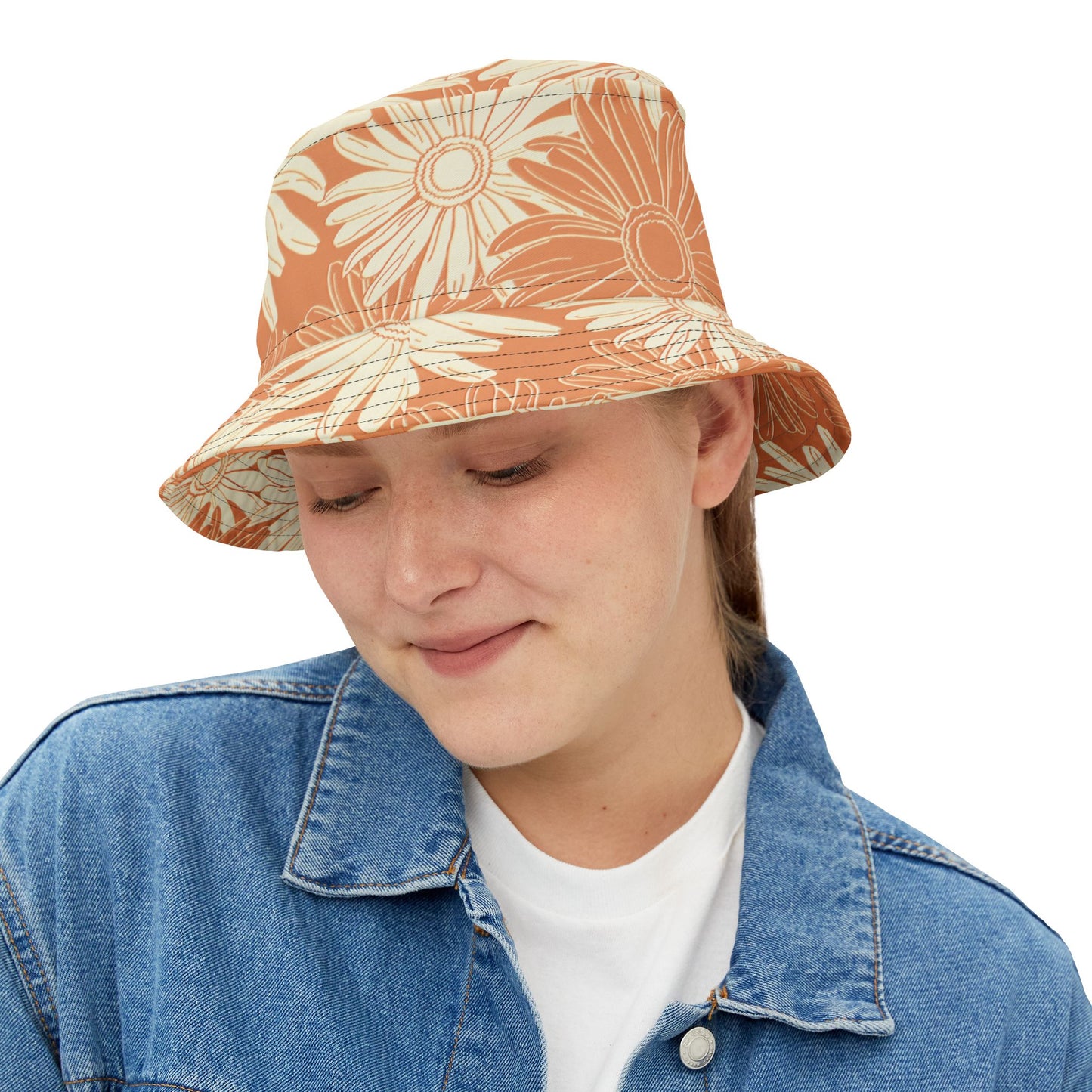Vintage Gerber Daisy Bucket Hat – Stylish Sun Protection for Outdoor Adventures