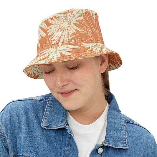Vintage Gerber Daisy Bucket Hat – Stylish Sun Protection for Outdoor Adventures