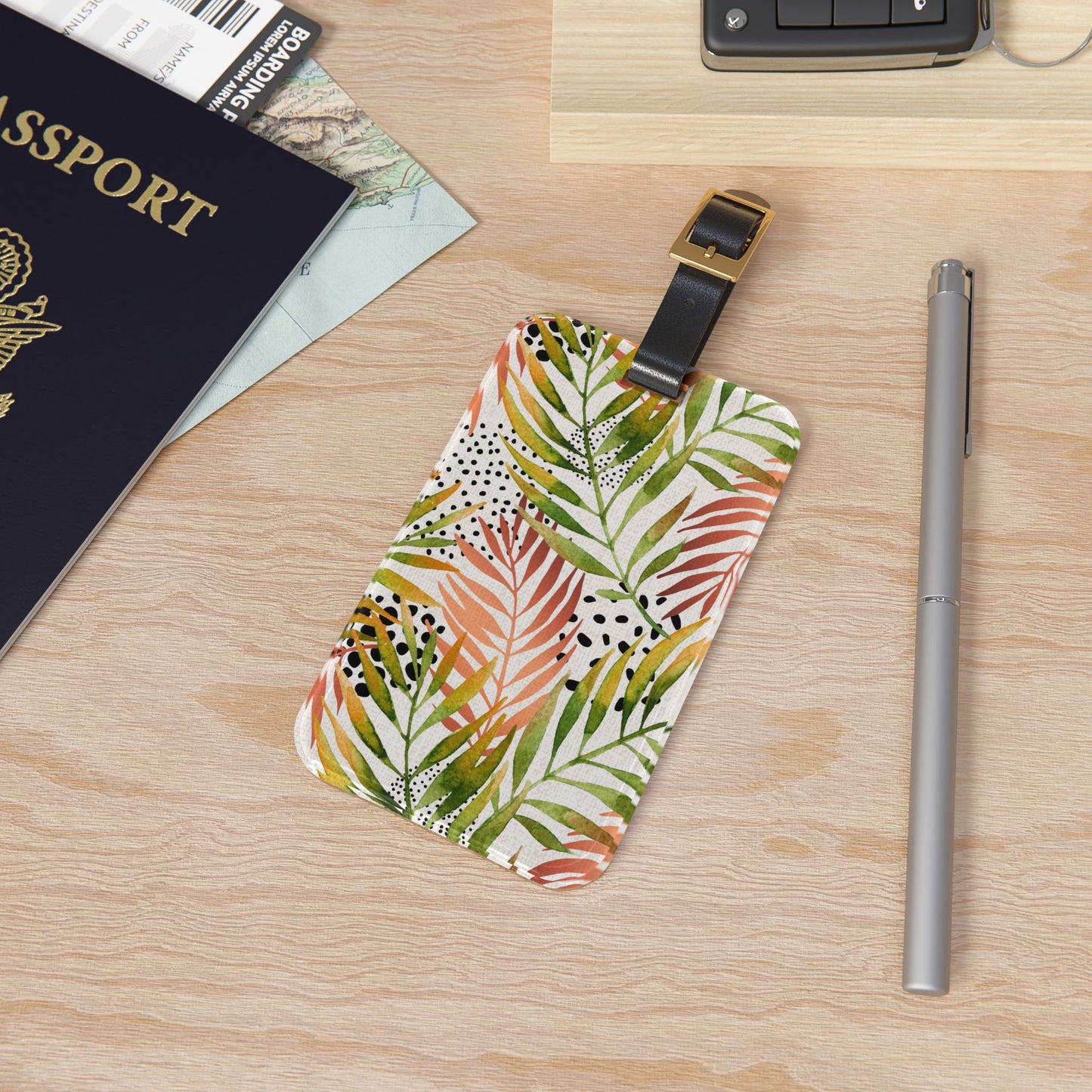 Tropical Leaves Luggage Tag