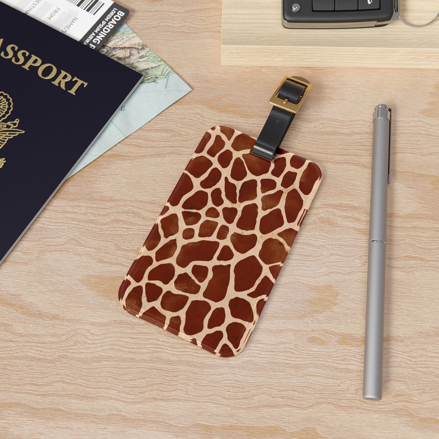 Giraffe Print Luggage Tag