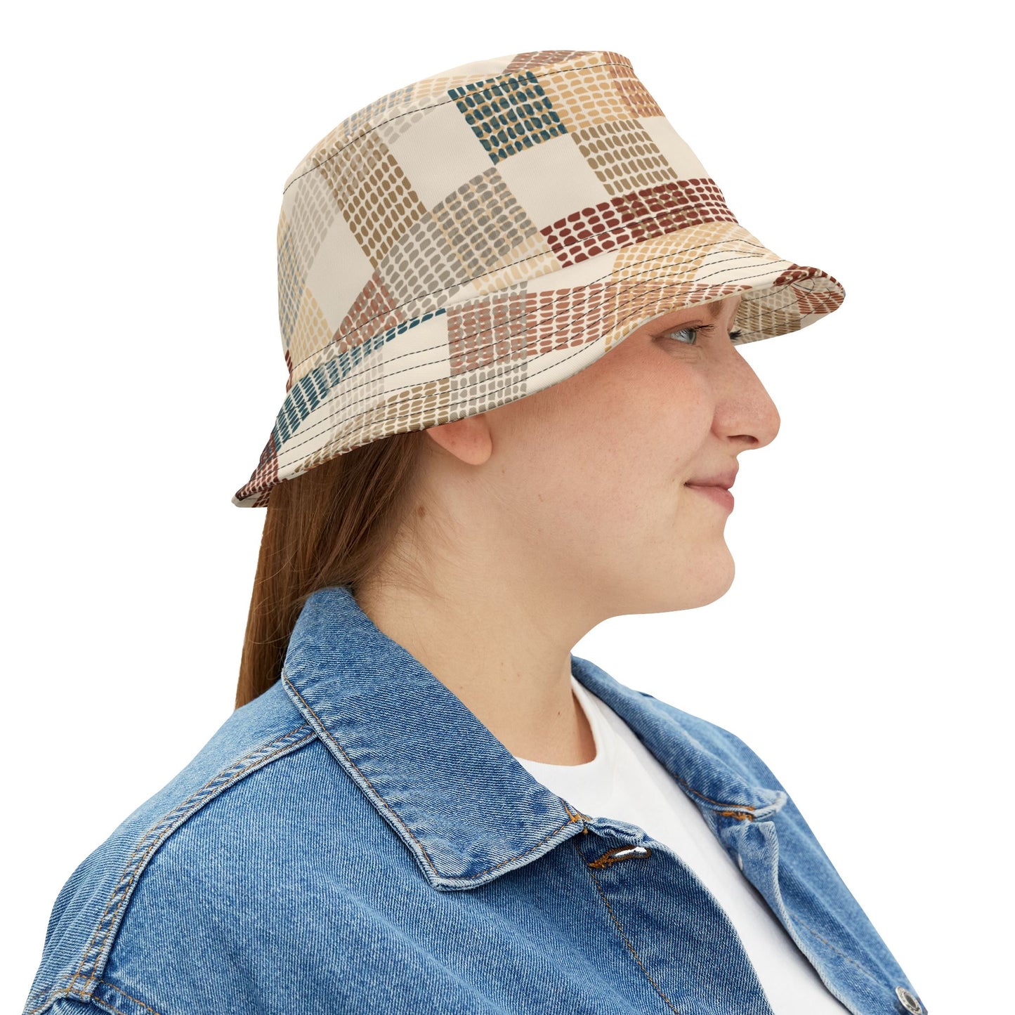 Plaid Interlock Bucket Hat – Stylish Sun Protection for Outdoor Adventures