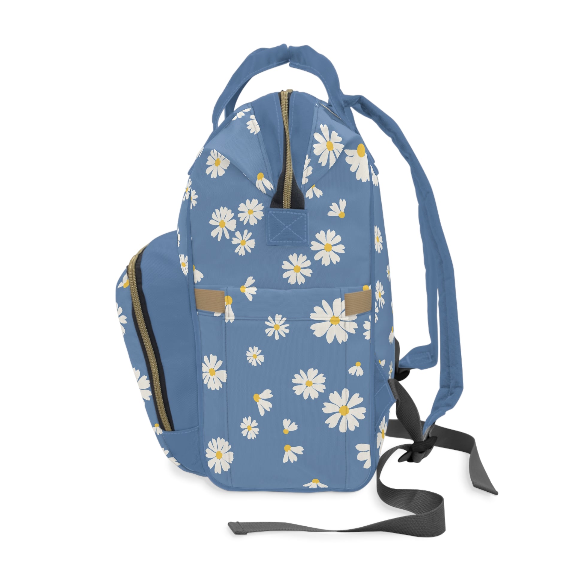 Blue Skies Daisies Multifunctional Diaper Backpack - Wandering Sunshine