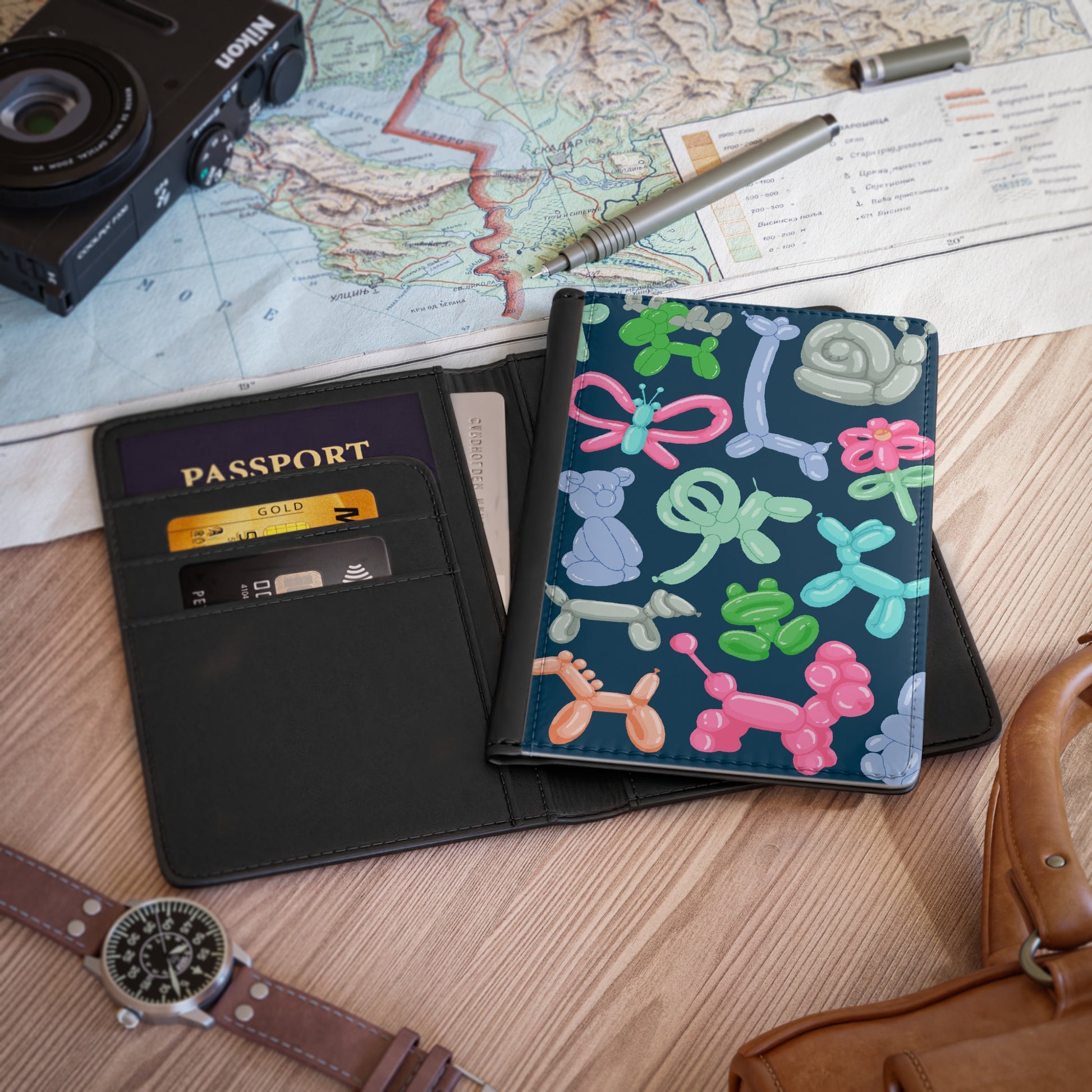Passport Cover with Balloon Animals