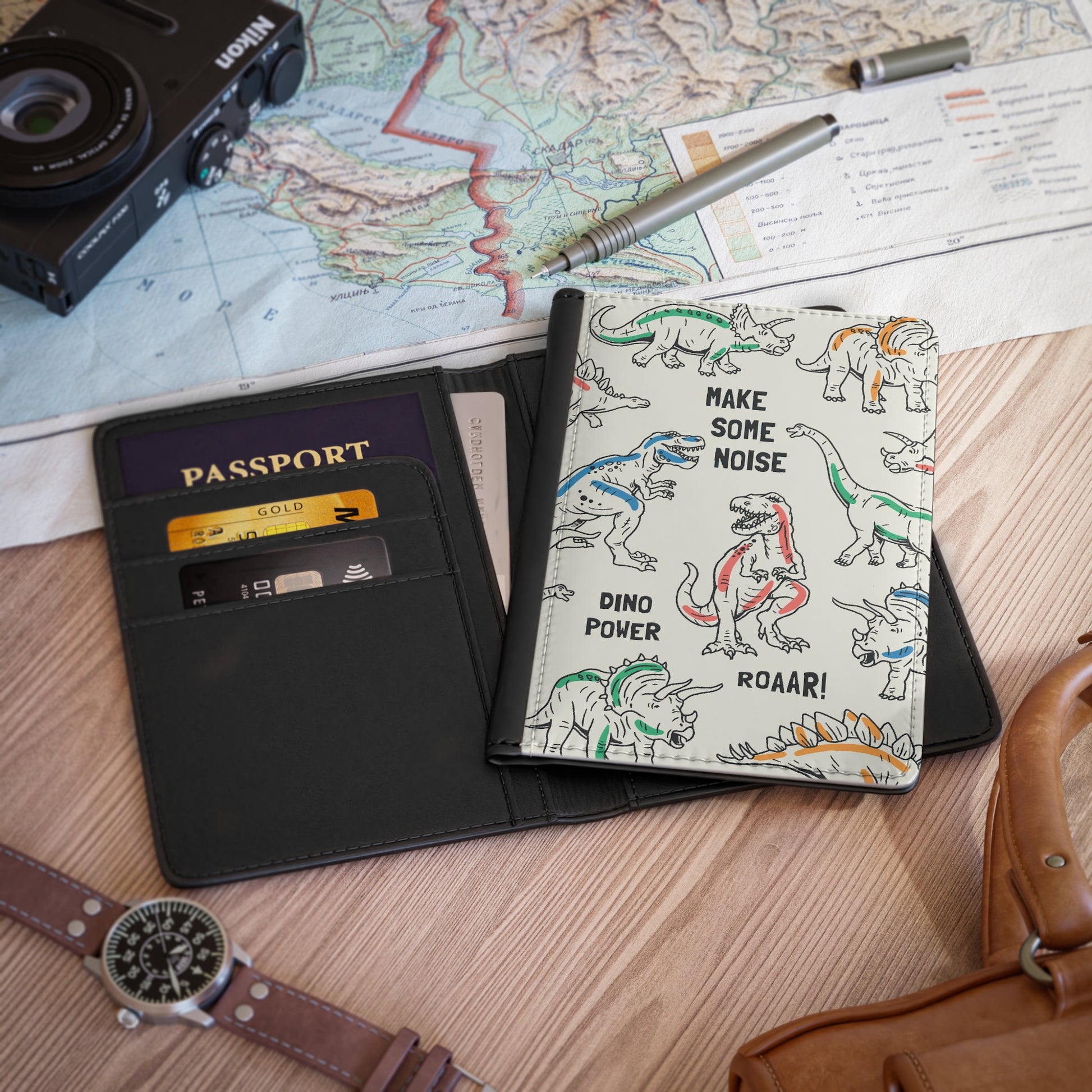 Passport Cover with dino print