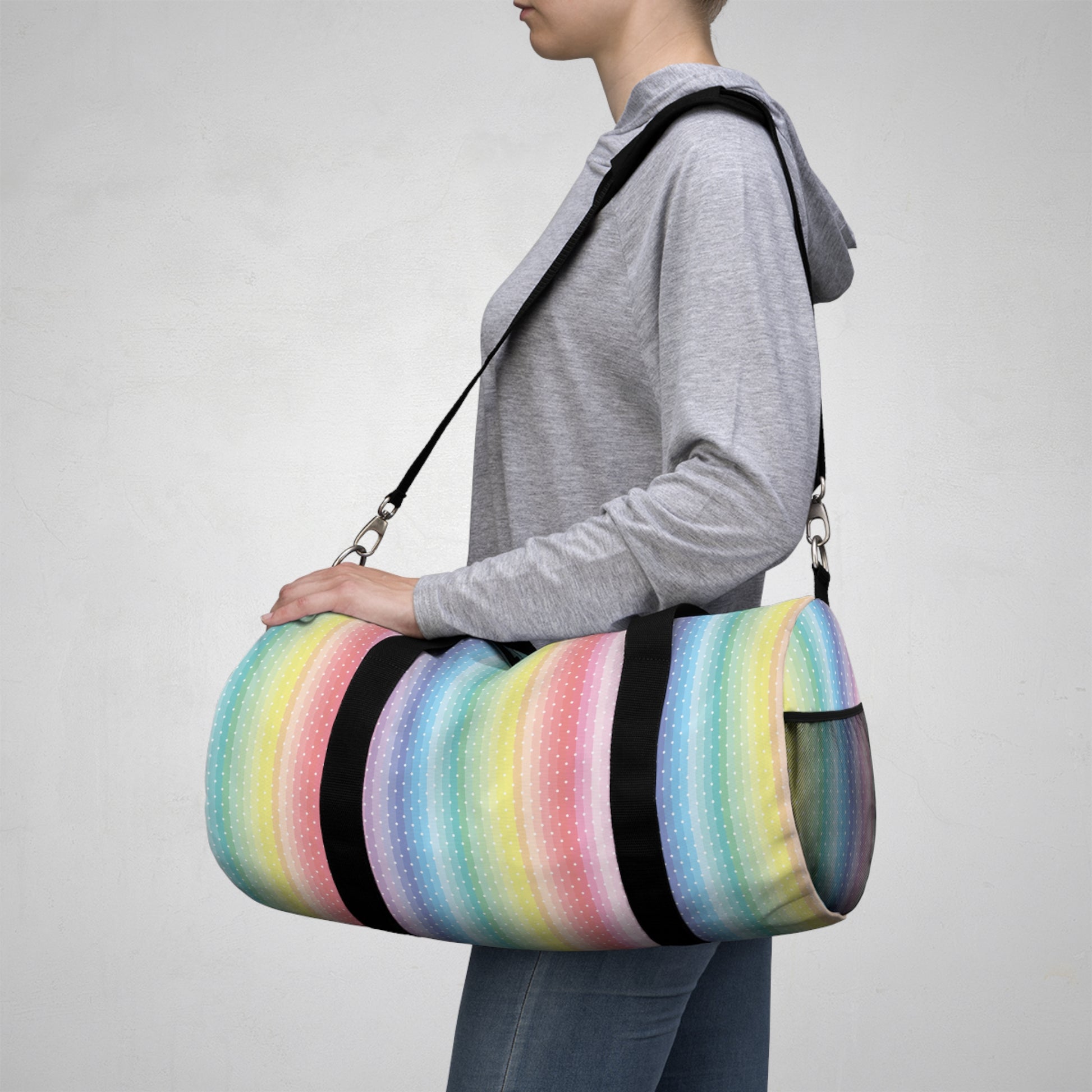 Duffle with Stripe Print