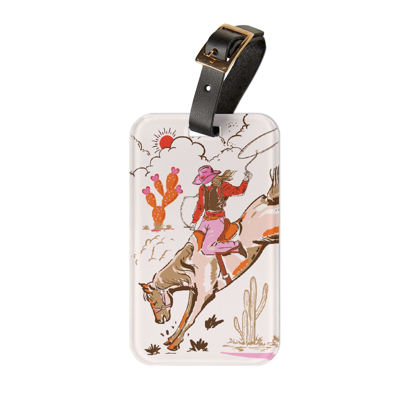 Luggage Tag with Cowgirl Print