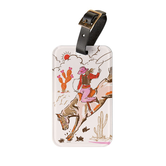Luggage Tag with Cowgirl Print