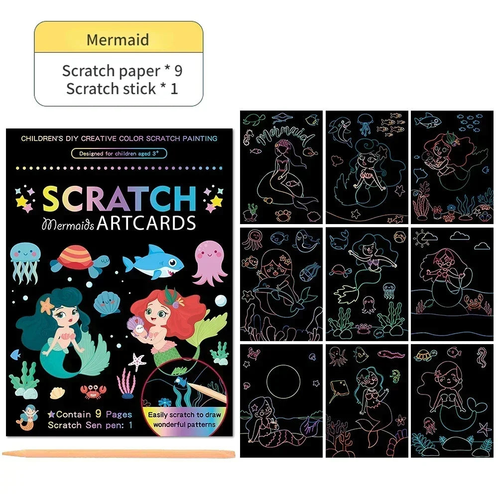 Cartoon Scratch Art Paper