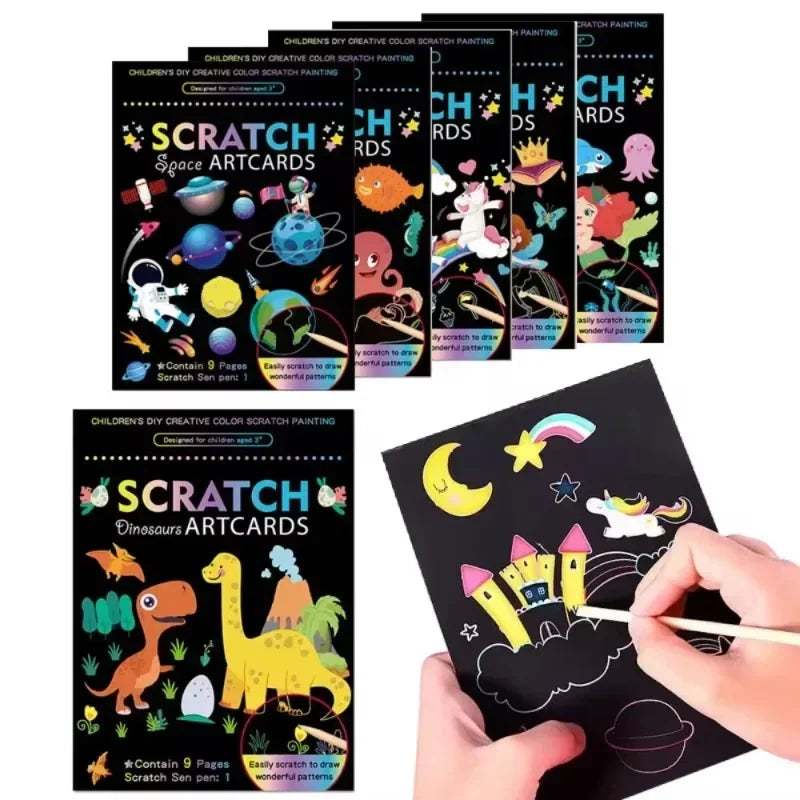 Cartoon Scratch Art Paper